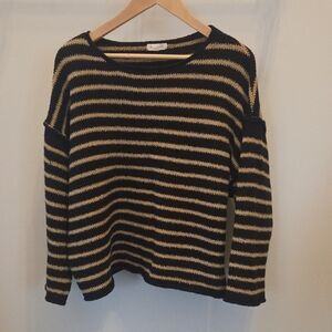 Shop Stevie Black and Tan Striped Knit
